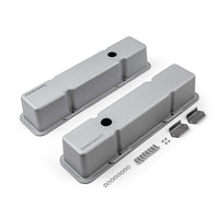 Chevy SBC 350 Aluminum Valve Covers Tall w/Hole [Silver]